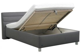 Jednolôžko Dexter v rozmere 140x200 cm, v látke Salina 4005, ukážka úložného priestoru