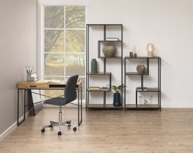 Písací stôl Senito so šuplíkom, čierna a dub, interiér