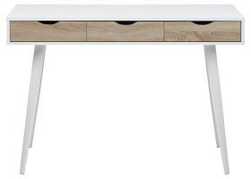 Písací stôl Nipona so šuplíkmi, biely a dub sonoma