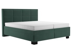Dvojlôžko Ela v rozmere 180x200 cm, v poťahu Tiffany 10 DK Green, s matracmi