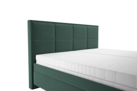 Dvojlôžko Ela v rozmere 180x200 cm, v poťahu Tiffany 10 DK Green, detail čela