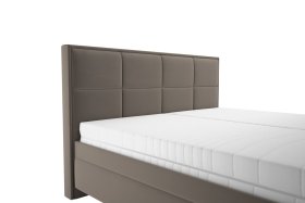 Dvojlôžko Ela v rozmere 180x200 cm, v poťahu Tiffany 29 Taupe, detail čela