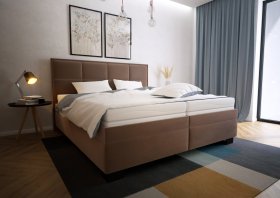 Dvojlôžko Ela v rozmere 180x200 cm, v poťahu Tiffany 29 Taupe, interiér