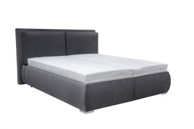 Dvojlôžko Korona v rozmere 180x200 cm, v poťahu Savoy 94 DK. Grey a Arte 14