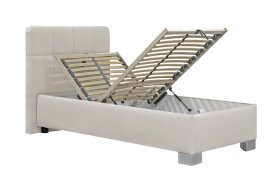 Jednolůžko Kelly v rozměru 90x200 cm, v potahu Bravo 2 Nature, úložný prostor