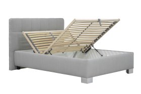 Jednolůžko Kelly v rozměru 90x200 cm, v potahu Bravo 11 Silver, úložný prostor