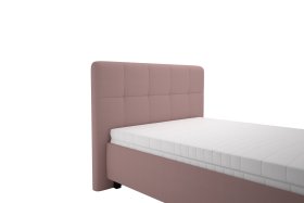 Jednolůžko Kelly v rozměru 120x200 cm, v potahu Enjoy 19 Flamingo, detail čela