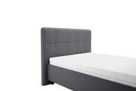 Jednolůžko Kelly v rozměru 120x200 cm, v potahu Loft Grey, detail čela