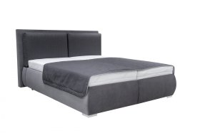 Dvojlôžko Korona v rozmere 180x200 cm, v poťahu Savoy 94 DK. Grey a Arte 14, s prikrývkou 