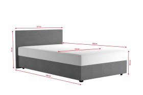 Jednolôžko Rodney v rozmere 120x200 cm, v poťahu Malmö New 90, rozmery