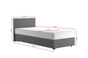 Jednolôžko Rodney v rozmere 90x200 cm, v poťahu Malmö New 90, rozmery