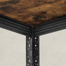 Regál Juno 150x75x30 cm, hnedý a čierny, detail