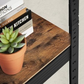 Regál Juno 150x75x30 cm, hnedý a čierny, detail