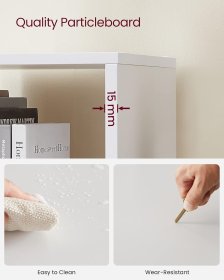 Knižnica Kalin 130x29x130 cm, biela, detail