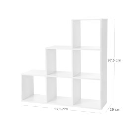 Knižnica Kalin 98x29x98 cm, biela, rozmery