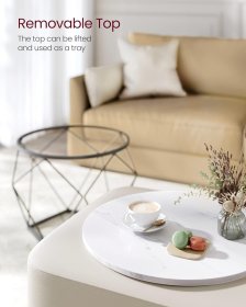 Stolík Nomar, set 2 stolíkov, 50x50x41 cm + 40x40x36 cm, biely a čierny, interiér