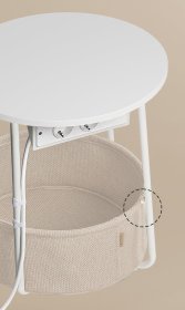 Stolík Pelin 45x50 cm, biely, detaily