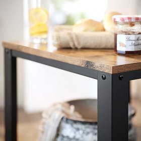 Stolík Ralo 45x45x55 cm, čierny a hnedý, detail