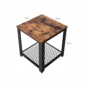 Stolek Ralo 45x45x55, černý a hnědý, rozměry