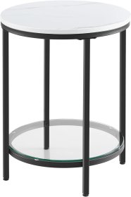 Stolík Fira 45x45x55 cm, biely a čierny