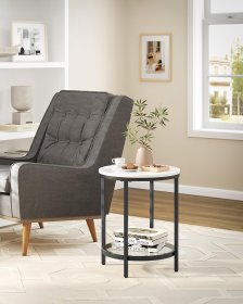 Stolík Fira 45x45x55 cm, biely a čierny, interiér