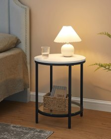 Stolík Fira 45x45x55 cm, biely a čierny, interiér