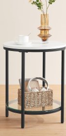 Stolík Fira 45x45x55 cm, biely a čierny, interiér