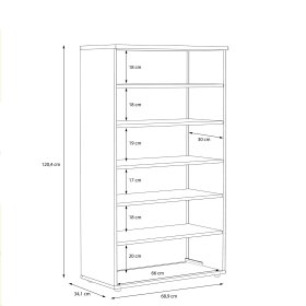 Botník But 69×120×34 cm, biely a dub sonoma, rozmery