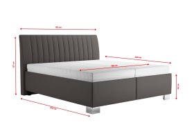 Dvojlôžko Lilibet v rozmere 180x200 cm, v poťahu Trinity 8,rozmery