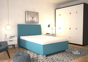 Jednolôžko Lilibet v rozmere 140x200 cm, v poťahu Trinity 13 Azur, interiér