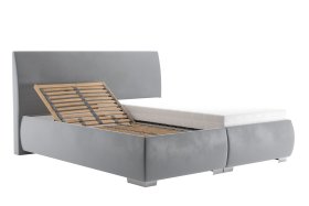 Dvojlôžko Idaho v rozmere 180x200 cm, v poťahu Tiffany 16 Grey, polohovanie hlavy