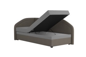 Válenda Rodrigo v rozmere 90x200 cm, v poťahu Loft Coffee a Enjoy 23 Ash, úložný priestor