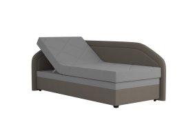Válenda Rodrigo v rozmere 90x200 cm, v poťahu Loft Coffee a Enjoy 23 Ash, polohovanie hlavy