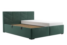 Dvojlôžko Kessy v rozmere 180x200 cm, v poťahu Tiffany 10 DK Green, s jedným matracom