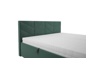 Dvojlôžko Kessy v rozmere 180x200 cm, v poťahu Tiffany 10 DK Green, detail čela