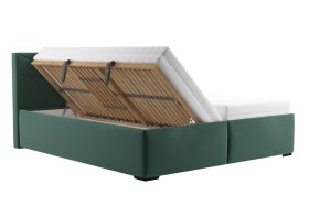 Dvojlôžko Kessy v rozmere 180x200 cm, v poťahu Tiffany 10 DK Green, úložný priestor