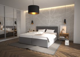 Dvojlôžko Kessy v rozmere 180x200 cm, v poťahu Tiffany 16 grey, interiér