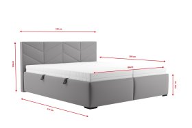 Dvojlôžko Kessy v rozmere 180x200 cm, v poťahu Tiffany 16 grey, rozmery