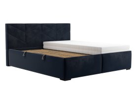 Dvojlôžko Kessy v rozmere 180x200 cm, v poťahu Tiffany 37 Deep Blue, s jedným matracom