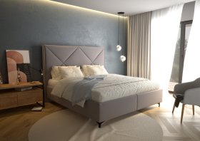 Dvojlôžko Ramona v rozmere 180x200 cm, v poťahu Prima 13 Grey, interiér