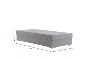 Válenda Riga v rozmere 90x200 cm, v poťahu Crown 17 Grey, rozmery