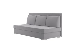 Válenda Riga v rozmere 90x200 cm, v poťahu Crown 17 Grey, bočné čelo vrátane vankúšov