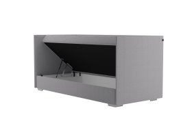 Válenda Riga v rozmere 90x200 cm, v poťahu Crown 17 Grey, variant troch čiel, úložný priestor