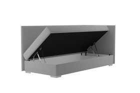 Válenda Riga v rozmere 90x200 cm, v poťahu Crown 17 Grey, varianta do pravého rohu, úložný priestor