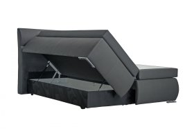 Boxspring Inca v rozmere 180x200 cm, v poťahu Prima 15 Anthracit, ukážka úložného priestoru
