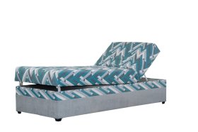 Válenda Evelína v rozmere 90x200 cm, v poťahu Matrix 16 a Zigi 104, ukážka polohovania hlavy a nôh