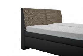 Dvojlôžko Quarto v rozmere 180x200 cm, v poťahu Loft Black a Nero Beige, detail čela 