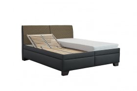 Dvojlôžko Quarto v rozmere 180x200 cm, v poťahu Loft Black a Nero Beige, ukážka polohovania roštu 