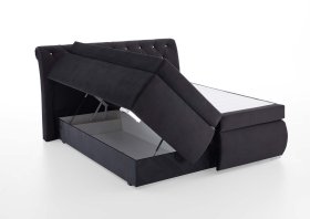 Boxspring Cheryl v rozmere 180x200 cm, v poťahu Derby 9025 Black, ukážka úložného priestoru