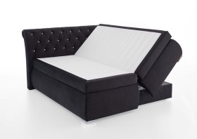 Boxspring Cheryl v rozmere 180x200 cm, v poťahu Derby 9025 Black, ukážka úložného priestoru